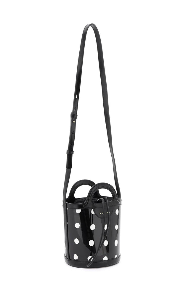 Patent Leather Tropicalia Bucket Bag With Polka-Dot Pattern