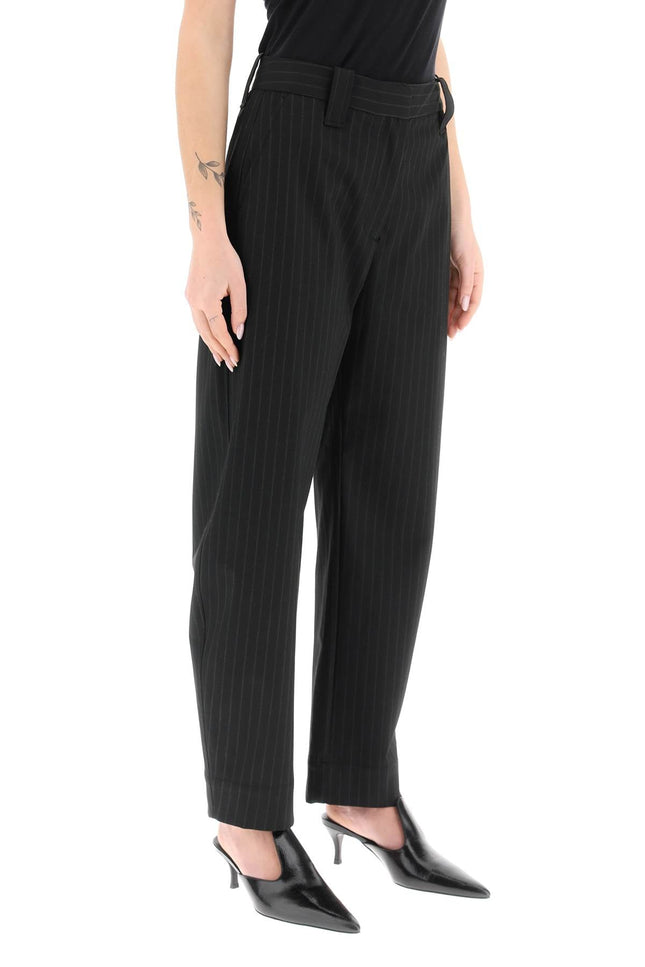 Pinstriped Carrot Pants