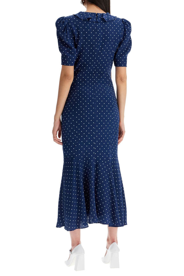 "Polka Dot Silk Midi Dress"