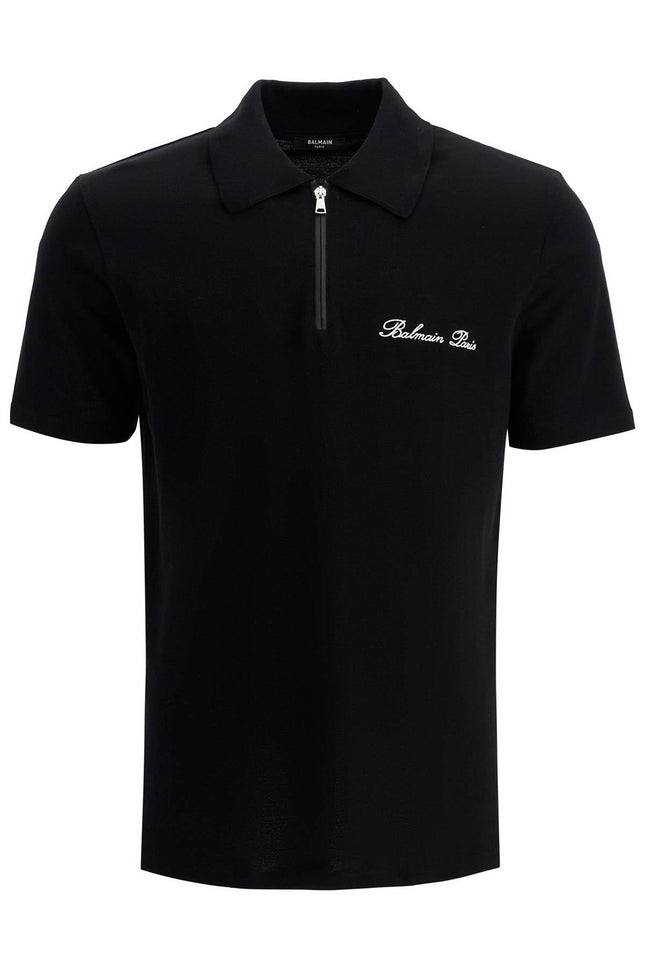 Polo Shirt With Embroidered Logo Letter