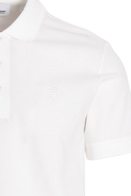 Burberry Elegant White Pique Cotton Polo Shirt