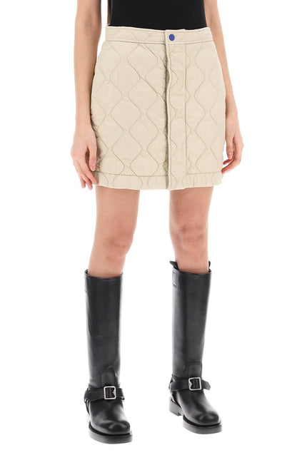 Quilted Mini Skirt - Neutral