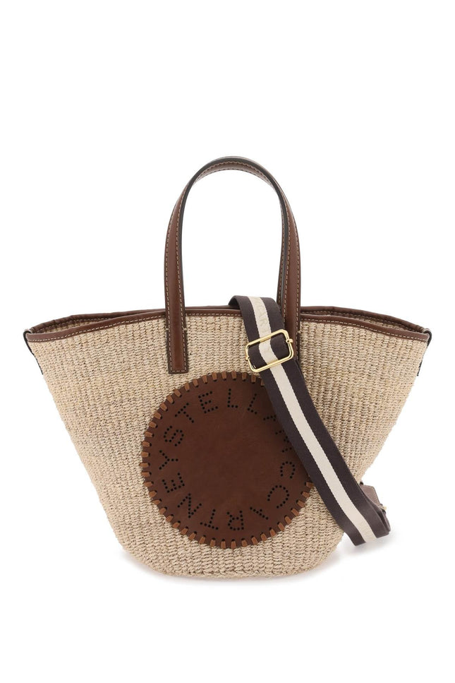 Raffia Shoulder Bag With Logo.