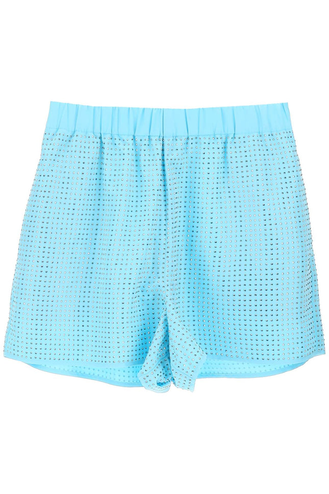 Rhinestone Taffeta Shorts - Light Blue