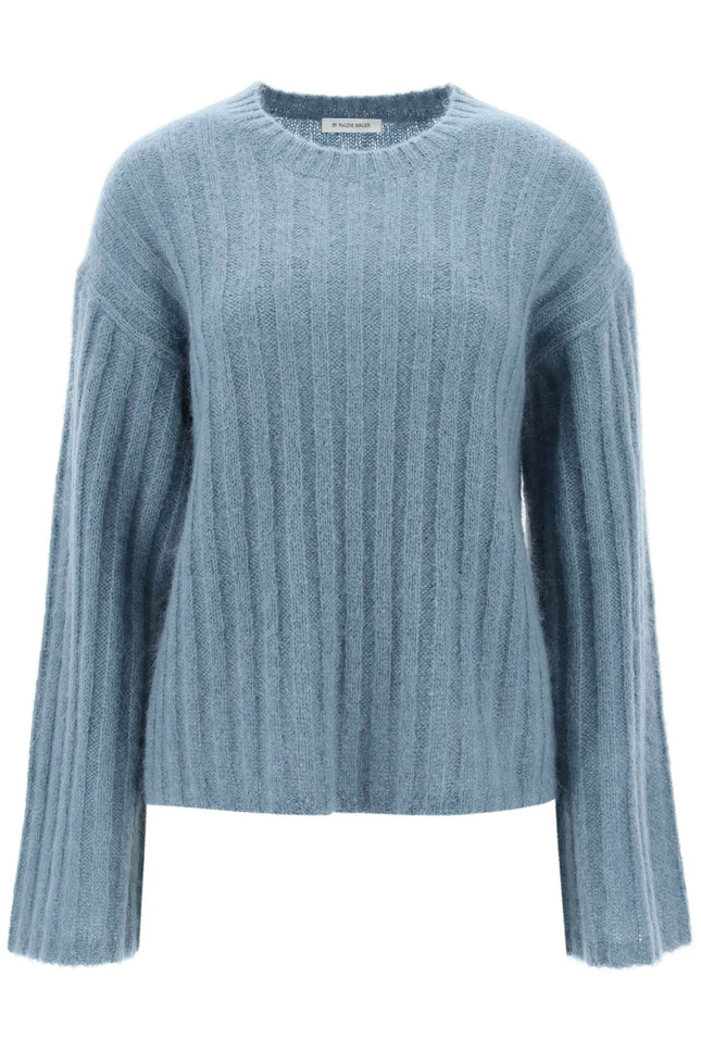 Ribbed Knit Pullover Sweater - Light Blue