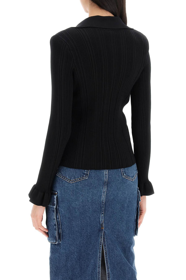 Ribbed Knit Top With Long Sleeves