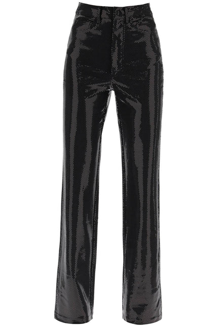 'Rotana' Foil Jersey Pants - Black