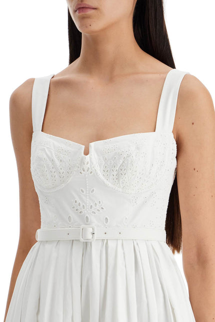 Sangallo Lace Midi Dress - White