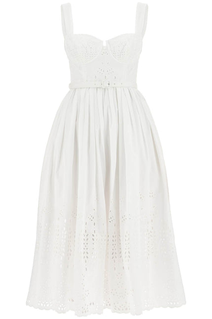 Sangallo Lace Midi Dress - White