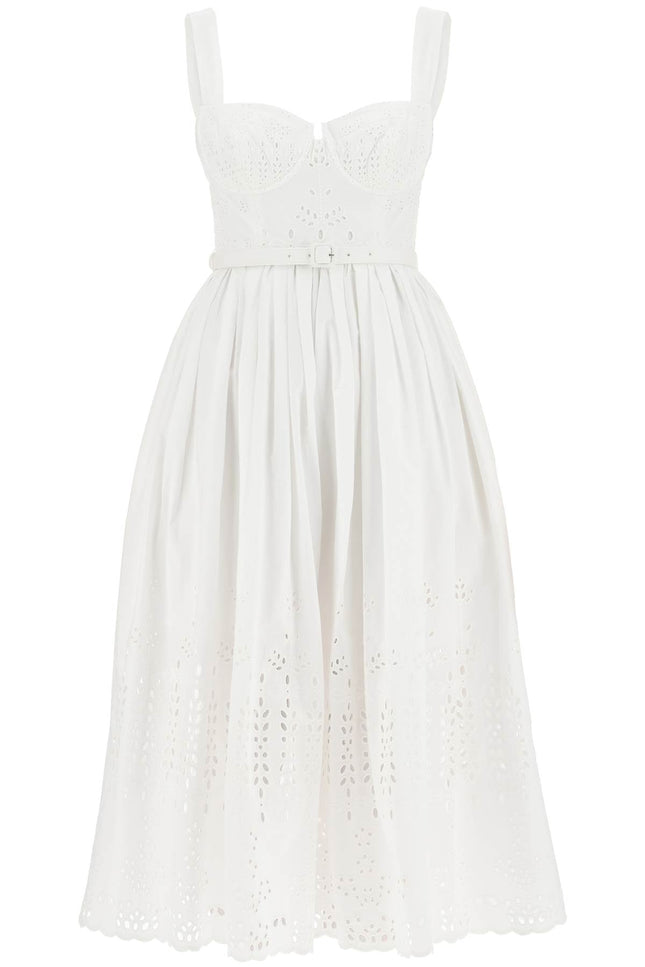 sangallo lace midi dress - White