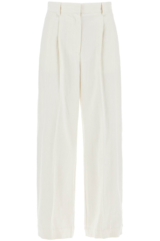 Silk And Cotton Corduroy Pants Made - White