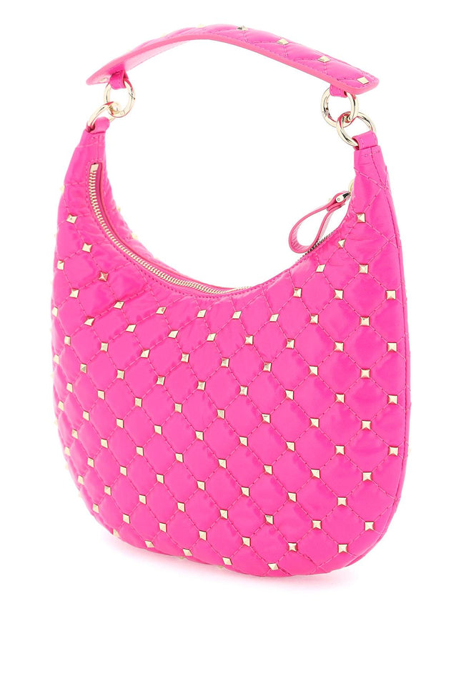 Small Leather 'Rockstud Spike' Hobo Bag