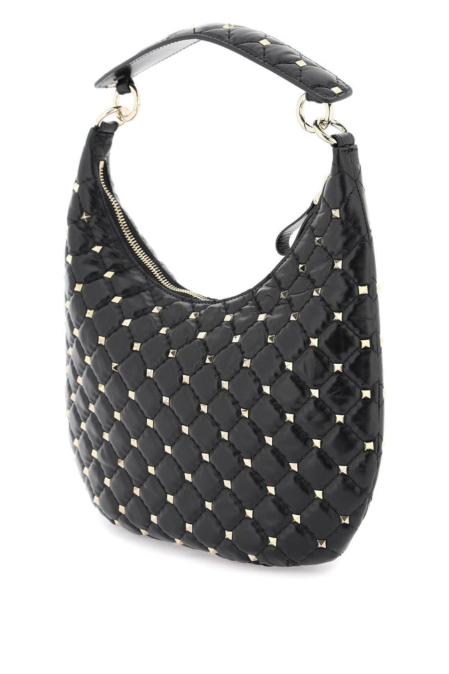 Small Leather 'Rockstud Spike' Hobo Bag