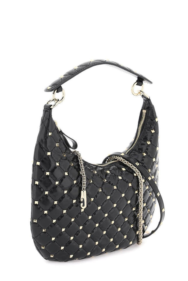 Small Leather 'Rockstud Spike' Hobo Bag