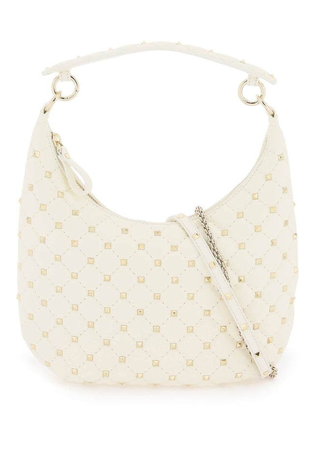 Small Leather 'Rockstud Spike' Hobo Bag