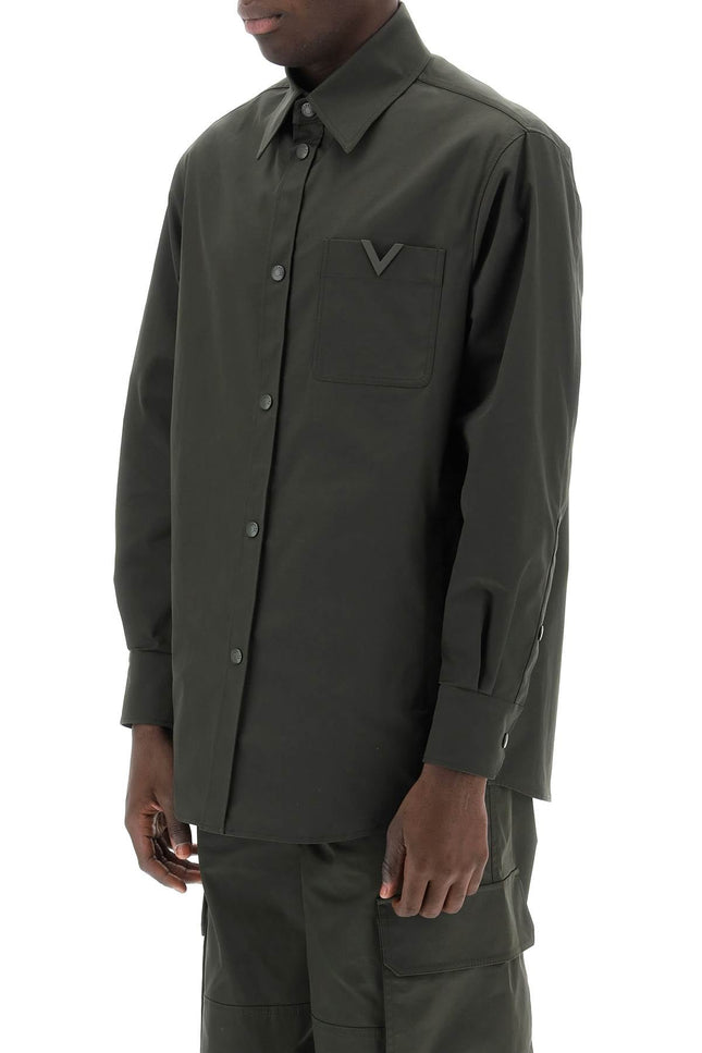 Snap-Up Overshirt In Stretch Nylon