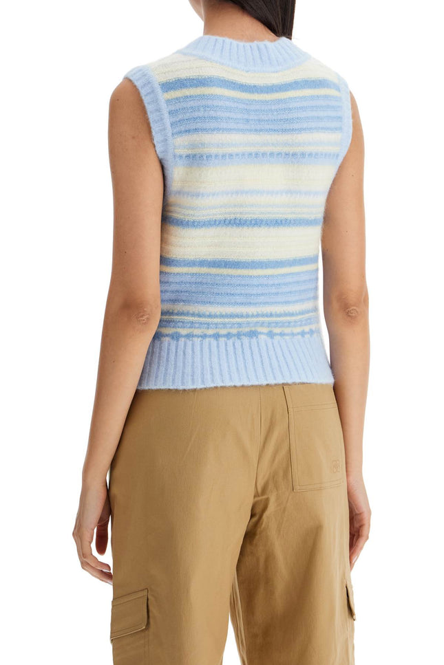 "soft striped knit vest with a comfortable