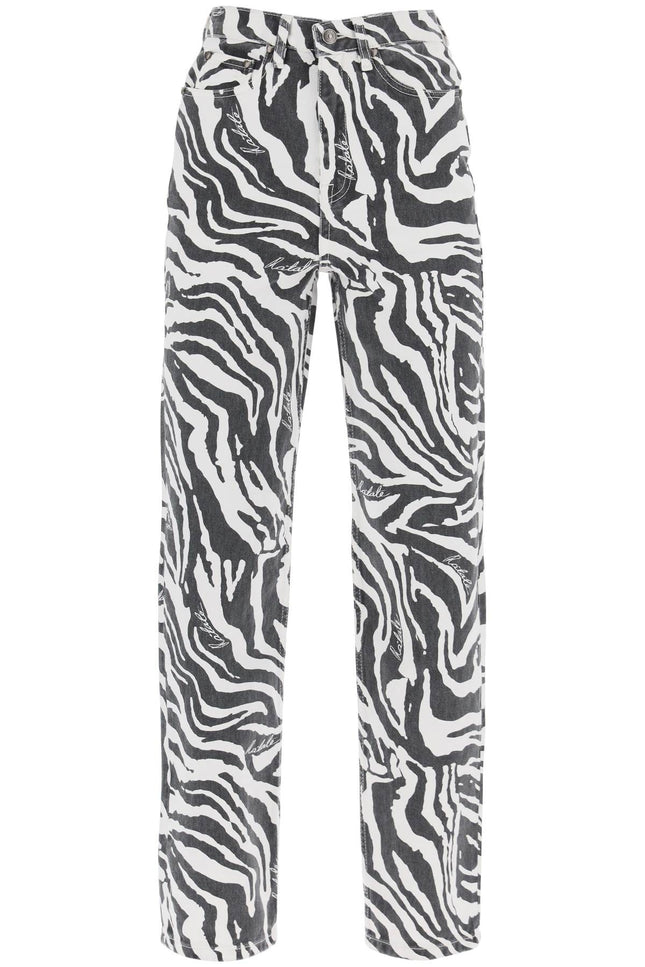 Straight Leg Zebra Print Jeans