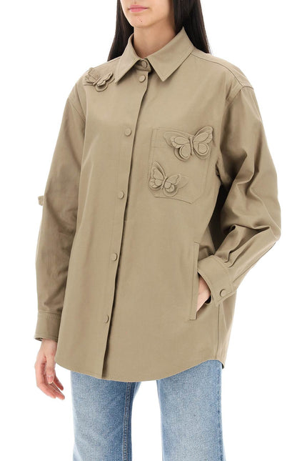 Stretch Cotton Canvas Overshirt With High Reliefs
