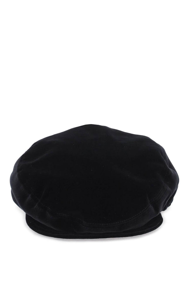 Stretch Velvet Cap With Logo Plaque