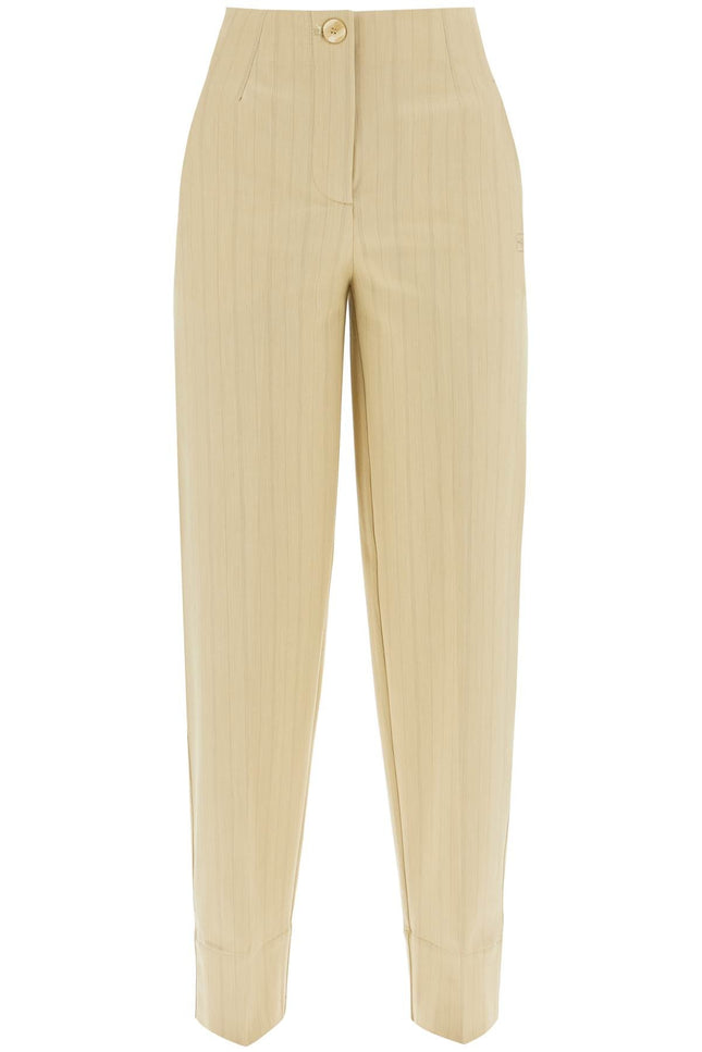 striped tapered trousers - Beige