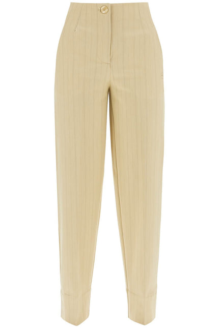 Striped Tapered Trousers - Beige