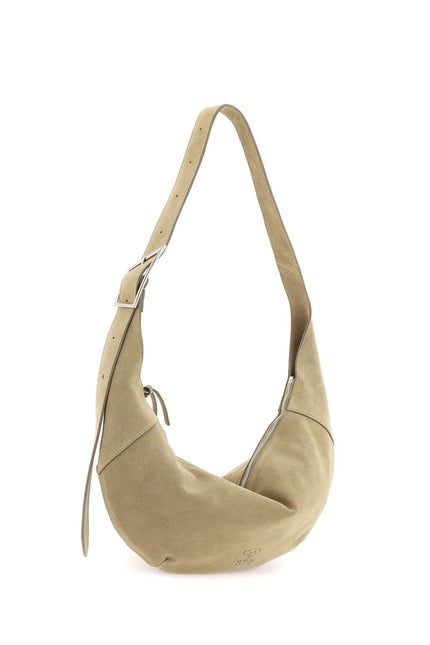 Suede Halfmoon Hobo Leather Bag