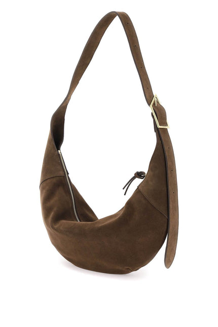 Suede Halfmoon Hobo Leather Bag