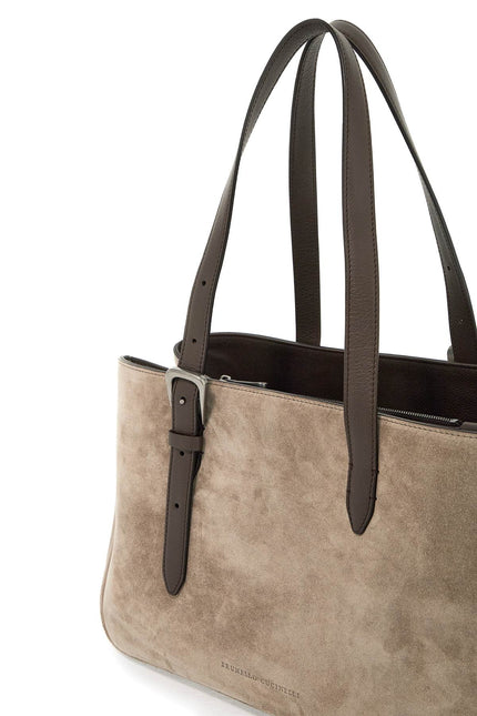 Suede Shoulder Bag With Seven