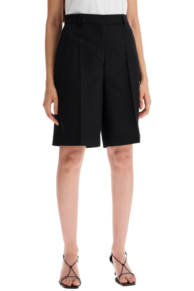 Tailored Wool Blend Bermuda Shorts - Black