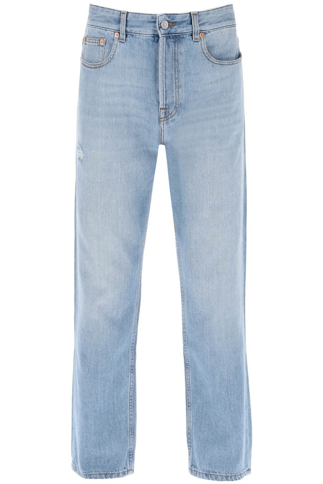 Tapered Jeans With Medium Wash - Light Blue