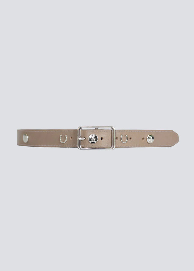 Leather Buckle Belt Taupe-BELT-Yagya-Urbanheer