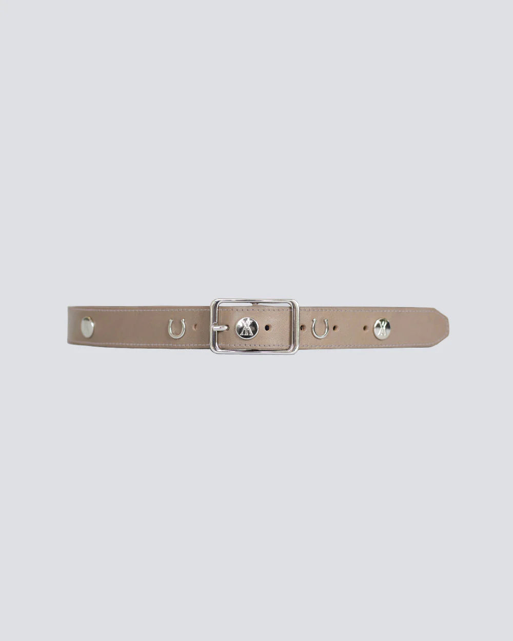 Leather Buckle Belt Taupe-BELT-Yagya-Urbanheer