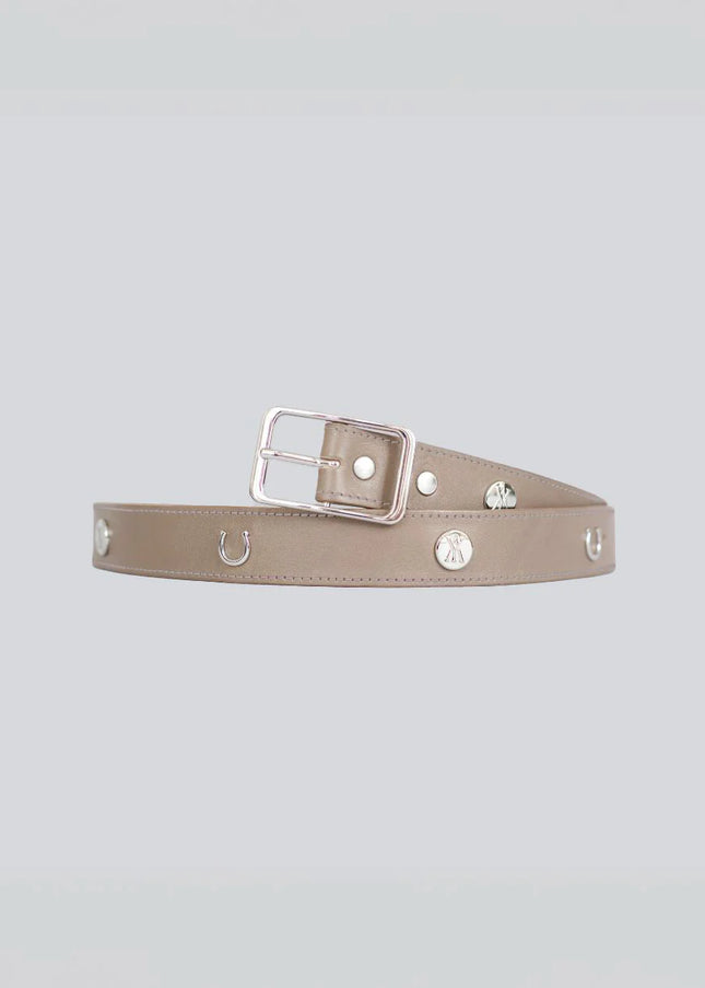 Leather Buckle Belt Taupe-BELT-Yagya-Urbanheer