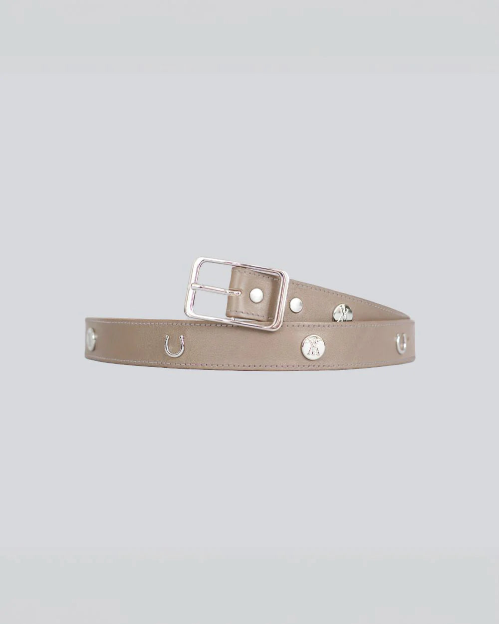 Leather Buckle Belt Taupe-BELT-Yagya-Urbanheer