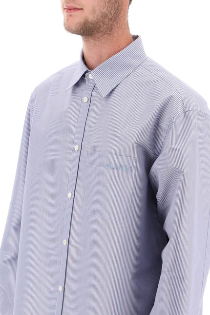 Technical Cotton Shirt With Striped Motif