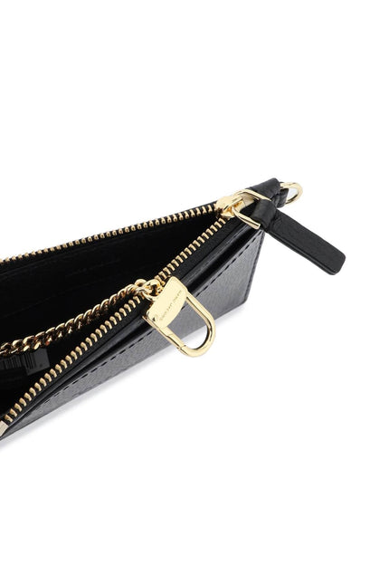 The Leather Top Zip Wristlet