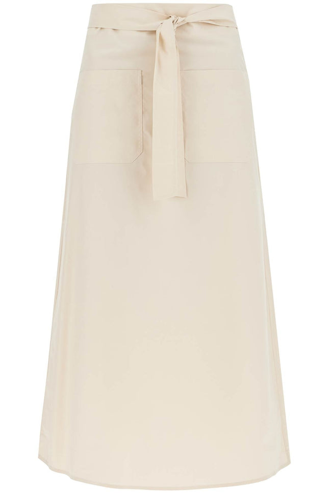 Tie-Waist Midi Skirt - White