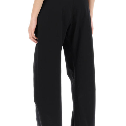 Twisted Cotton Twill Pants In Nine