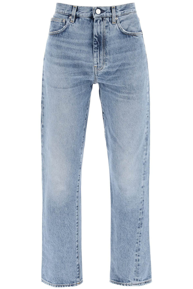 Twisted Seam Cropped Jeans - Blue