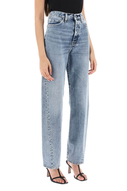 Twisted Seam Straight Jeans - Blue