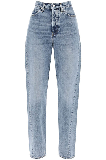 Twisted Seam Straight Jeans - Blue