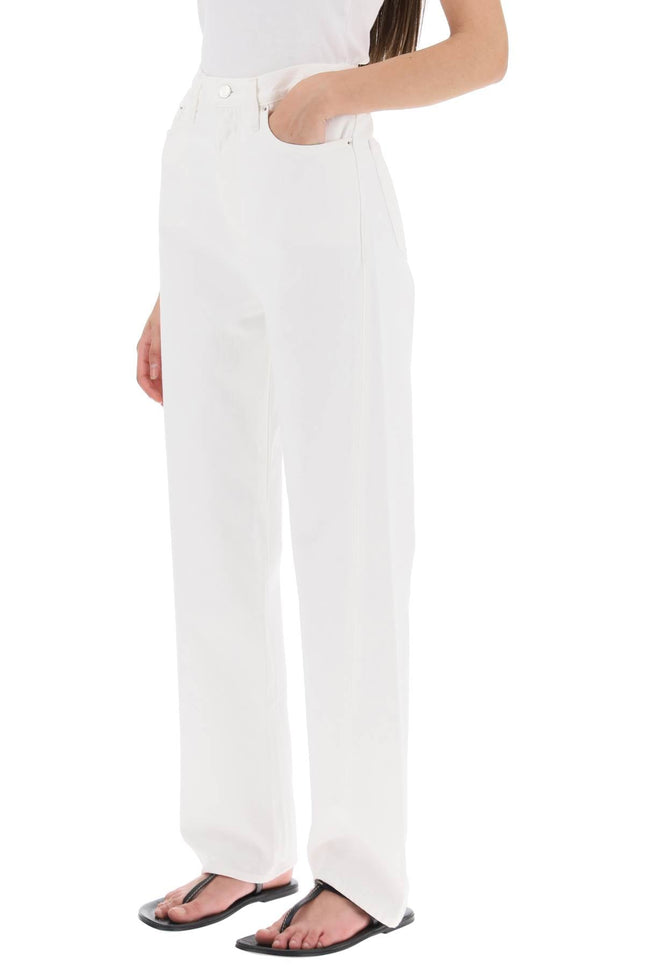 Twisted Seam Straight Jeans - White