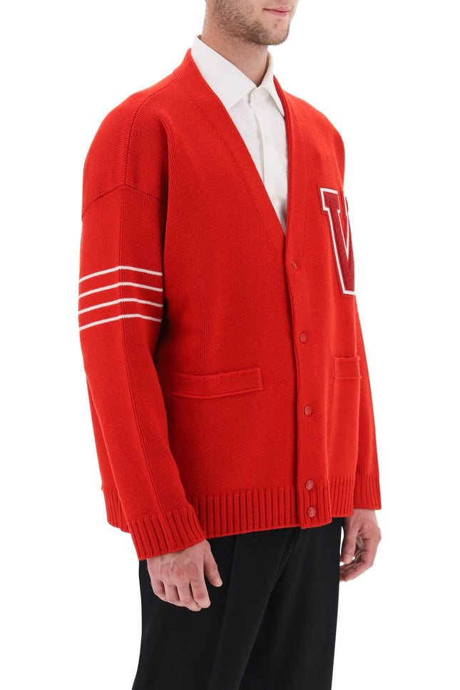 V Patch Wool Cardigan