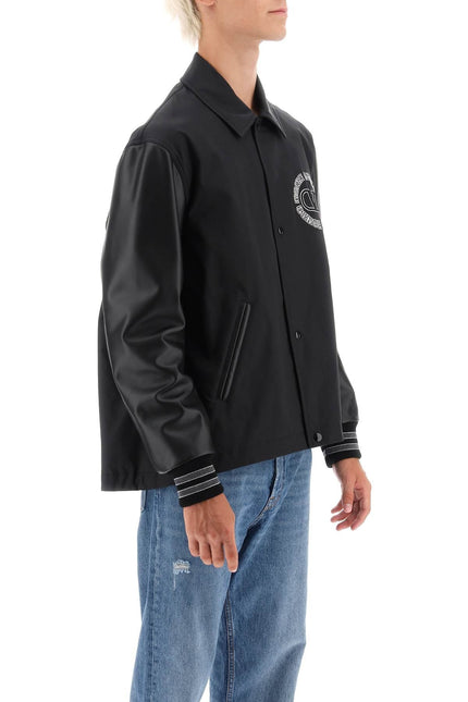 Varsity Jacket With Leather Sleeves