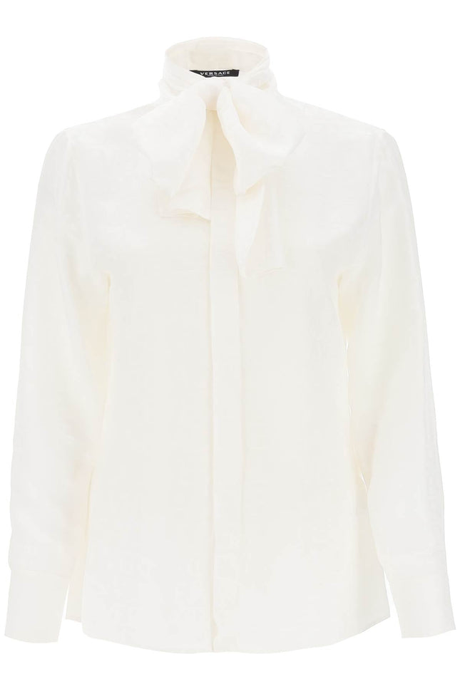 'versace allover' lavallière shirt - White