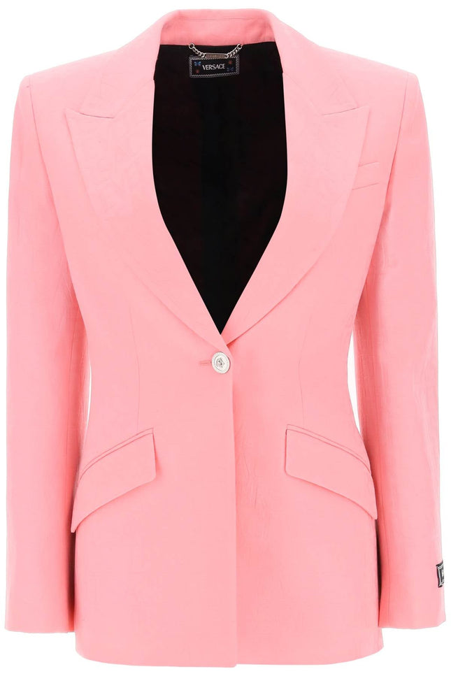 'versace allover' single-breasted jacket - Pink