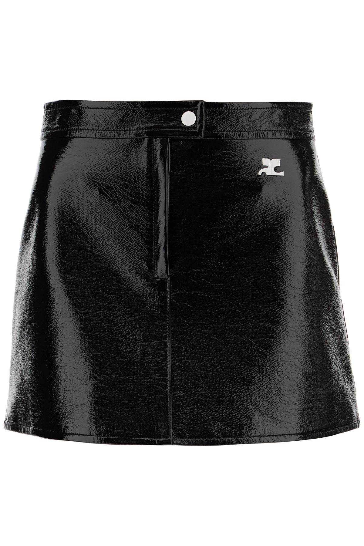 vinyl effect mini skirt - Black
