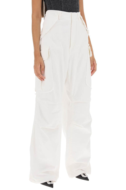 vivi wide leg cargo jeans - White