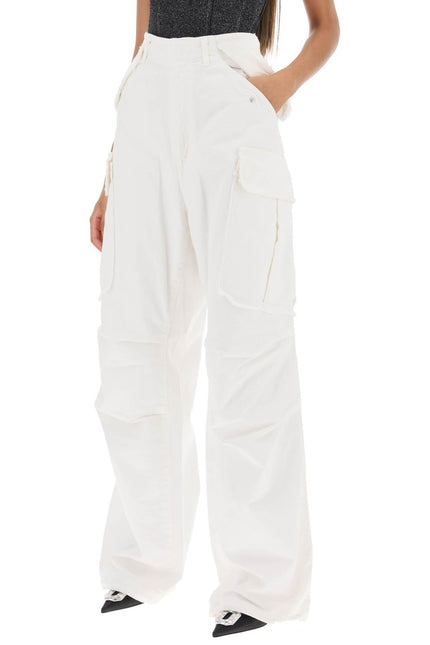 vivi wide leg cargo jeans - White